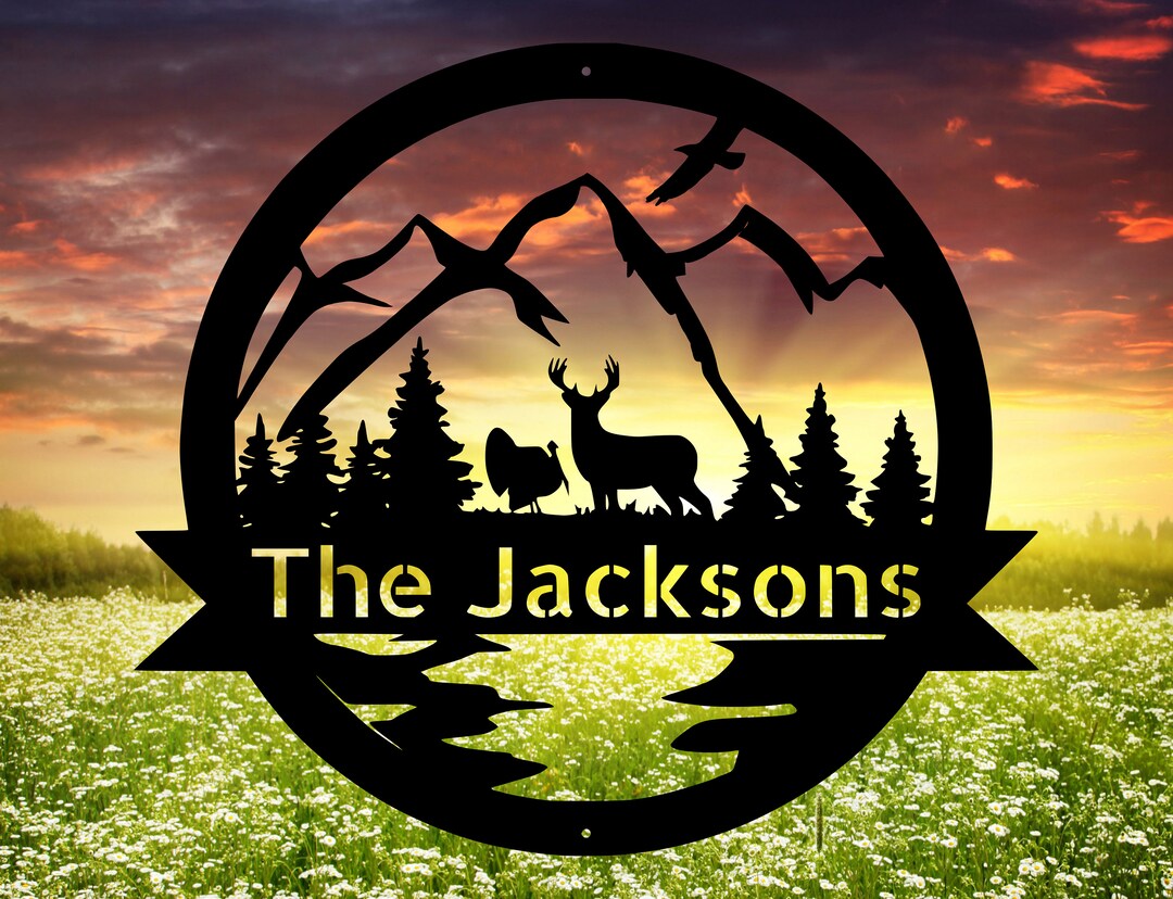 Personalize Deer & Turkey Sign, Hunting Decor, Deer Hunter Gift, Turkey ...