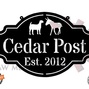 Metal FARM SIGN , Goat and Donkey - Personalized Family Name Metal Sign - Housewarming Gift - Wedding Gift - Personalized Gift