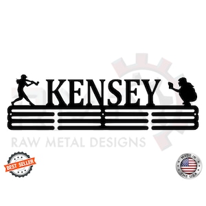 Softball Custom Name- Medal Hanger Holder Display Rack 3 RUNG