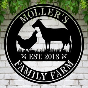 Custom Chicken And Goat Sign Personalized | Goat And Chicken Metal Wall Art | Chicken and Goat Ranch Farm Sign | Goat And Chicken Metal Sign