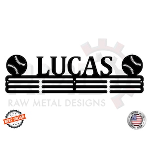 Softball / Baseball Custom Name- Medal Hanger Holder Display Rack 3 RUNG