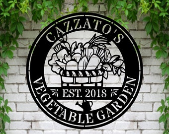 Personalized Garden Sign, Custom Metal Hanging Garden Sign, Personalized Metal Gardening Gift