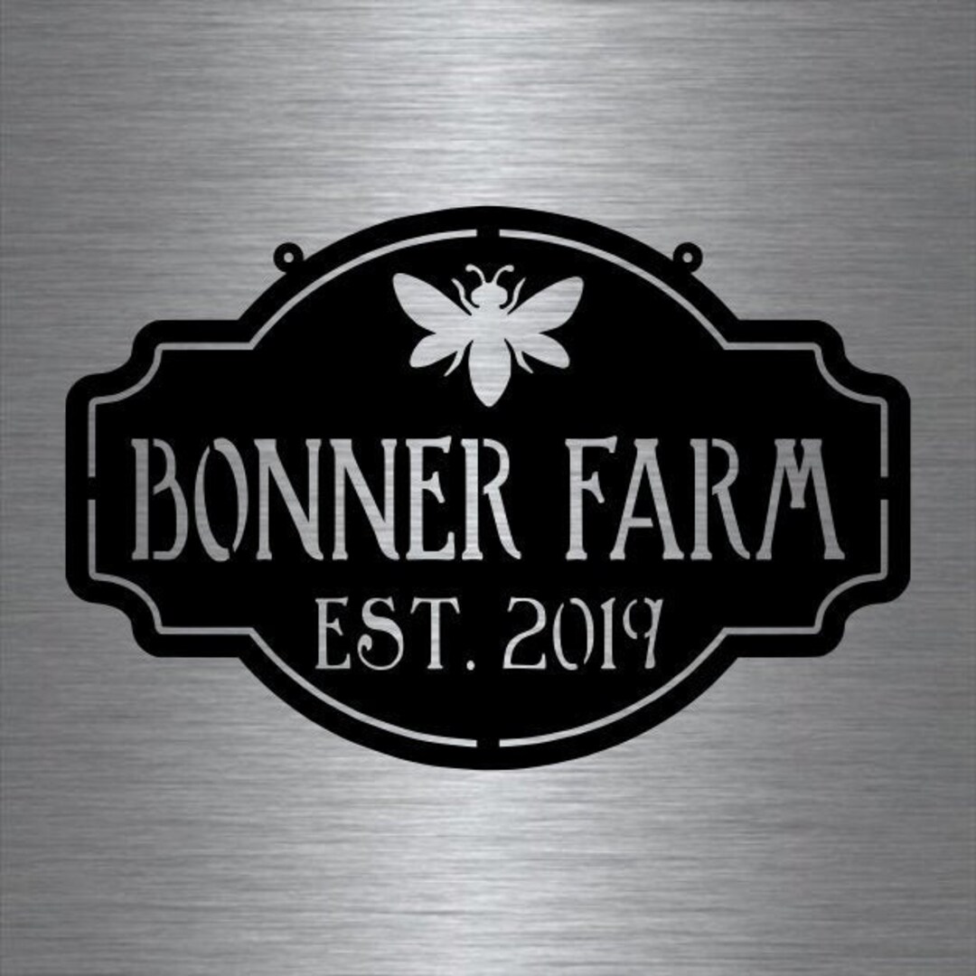 Personalized Bee Sign - Personalized Family Name Metal Sign ...
