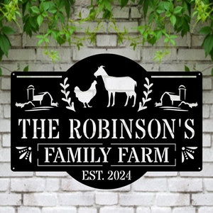 Custom Chicken And Goat Sign Personalized | Goat And Chicken Metal Wall Art | Chicken and Goat Ranch Farm Sign | Goat And Chicken Metal Sign