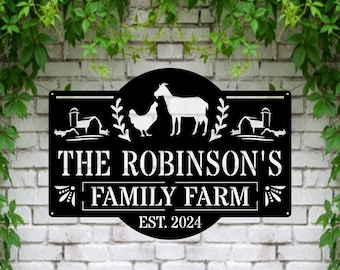 Custom Chicken And Goat Sign Personalized | Goat And Chicken Metal Wall Art | Chicken and Goat Ranch Farm Sign | Goat And Chicken Metal Sign