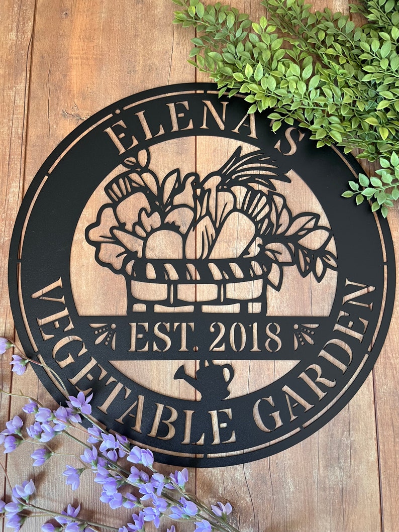 Personalized Garden Sign Custom Metal Hanging Garden Sign - Etsy