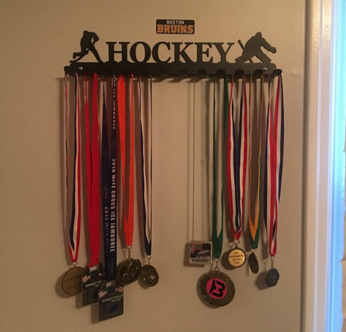 Hockey Medal Hanger Holder Display Rack 12 HOOKS Etsy