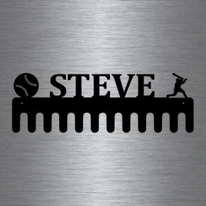Baseball Custom Name- Medal Hanger Holder Display Rack 12 HOOKS