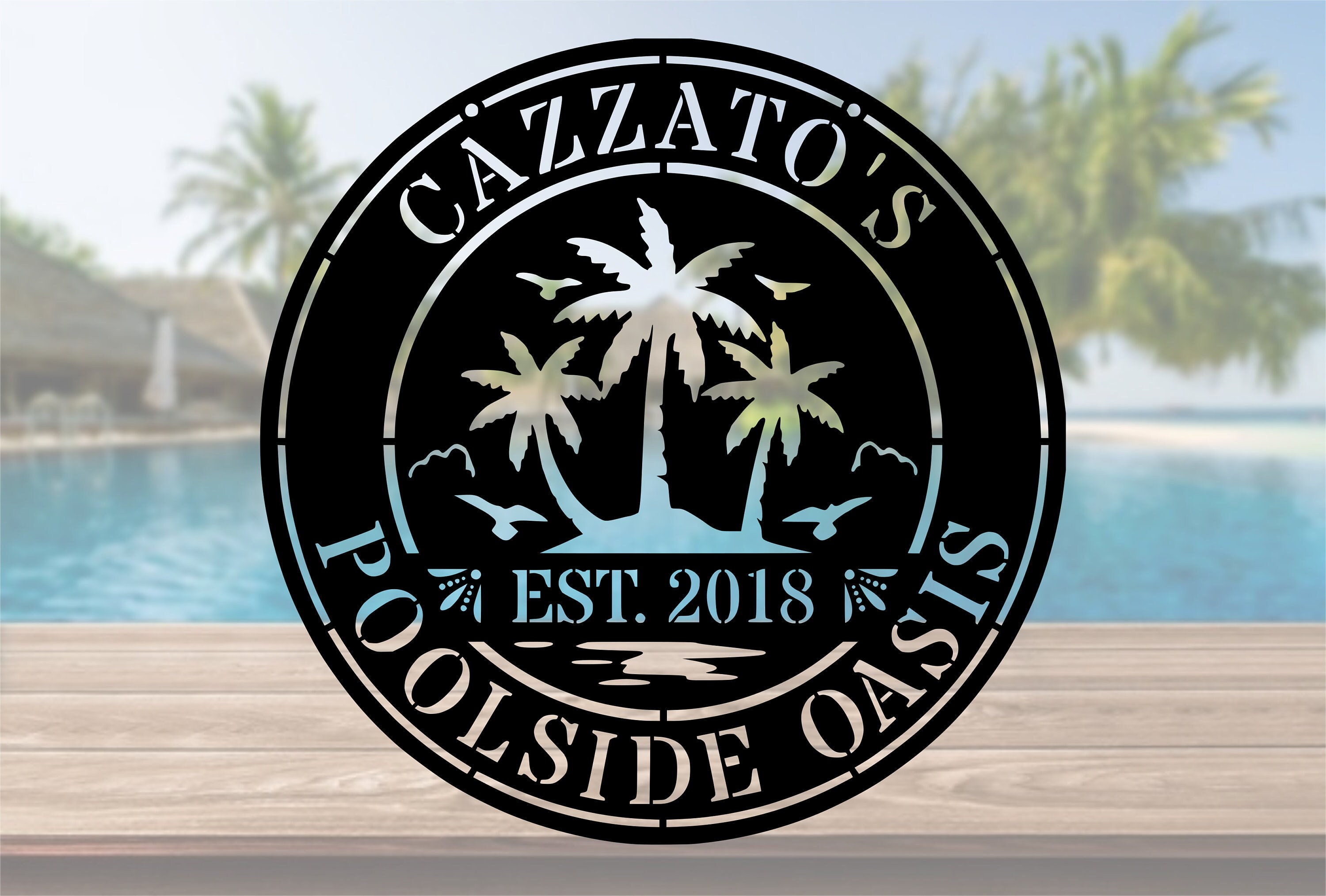 Personalized Metal Poolside Sign | Metal Swimming Pool Sign | Metal ...