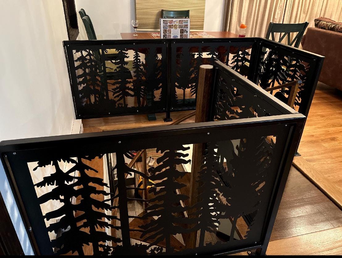 Decorative Railing Inserts Decorative Rustic Railing Metal Insert, Metal Panel, Metal Privacy ...