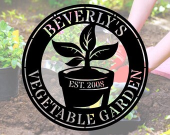 Personalized Garden Sign, Custom Metal Hanging Garden Sign, Personalized Metal Gardening Gift