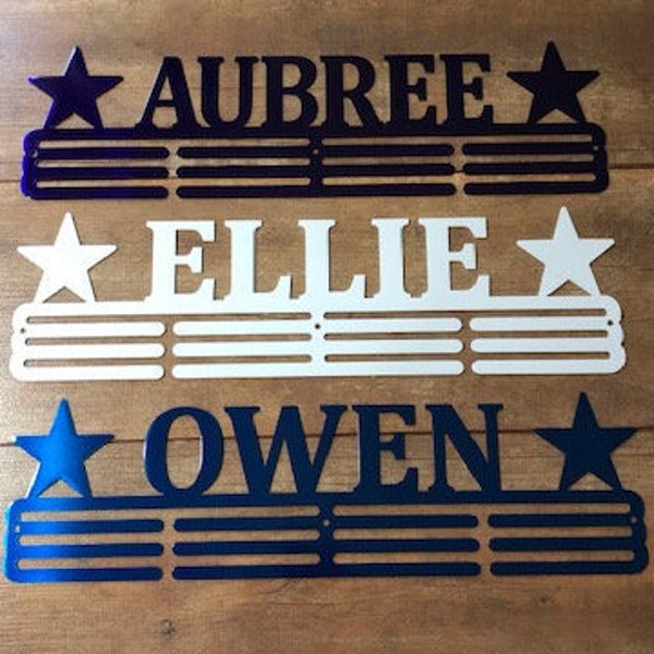 Custom Name- Medal Hanger Holder Display Rack 3 RUNG