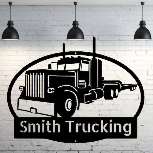 Custom Semi Truck Metal Wall Art Personalized Semi Truck Name Etsy