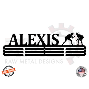Female Wrestling Custom Name- Medal Hanger Holder Display Rack 3 RUNG