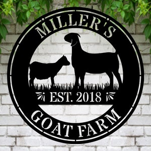 Custom Goat Sign Personalized | Goat Metal Wall Art | Goat Ranch Farm Sign | Goat Metal Sign | Goat Farm Sign | Goat Farmhouse Wall Decor
