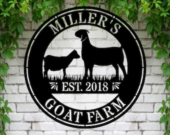 Custom Goat Sign Personalized | Goat Metal Wall Art | Goat Ranch Farm Sign | Goat Metal Sign | Goat Farm Sign | Goat Farmhouse Wall Decor
