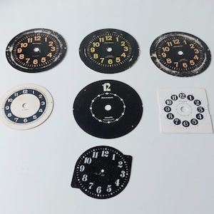 Quadranti per orologi Quadranti per orologi rotondi vintage Quadranti per orologi neri Quadranti per orologi in carta di cartone Steampunk set di 7