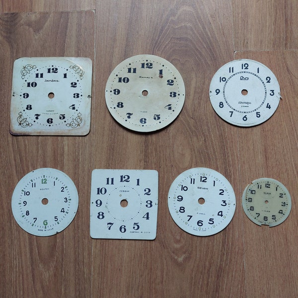 Vintage Clock Faces Vintage round Square Watch Faces Dials Clock Fronts Cartboard Paper Watch Faces Steampunk