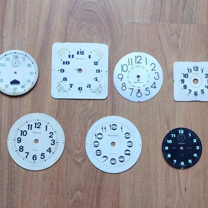 Uhrengesichter Vintage runde Quadratische Uhrengesichter Zifferblätter Uhrenfronten Karton Papier Uhrengesichter Steampunk 7er Set