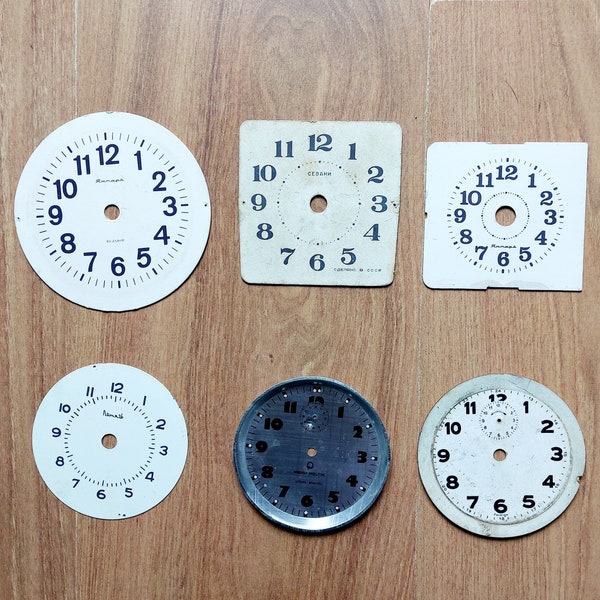 Vintage Clock Faces Vintage round Square Watch Faces Dials Clock Fronts Plastiс Pocket Watch Faces Steampunk