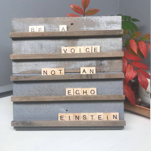 Letter Board 10.5"x10.5" | Scrabble Letter Board | Reclaimed Wood Scrabble Message | Wooden Letter Board | DIY Letter Message Board | Quote