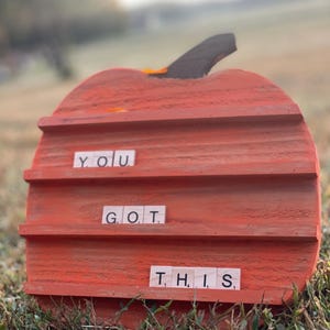 Pumpkin Message Board 10&quot;x10.75&quot; | Scrabble Letter Board | Cedar Wood | Wooden Letter Board | Letter Message Board | Quote | Fall Decor