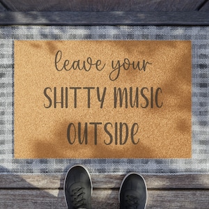 Funny welcome music doormat, ecofriendly modern outdoor 24x16 mat, new home music lover teacher gift, choir band orchestra player gift