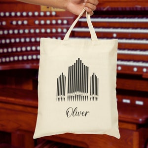 Personalisierter Organist Tragetasche, individuelles Namensgeschenk, Kirchenorgelspieler Notentasche, Kirchenorgel Musiklehrer praktische Tasche