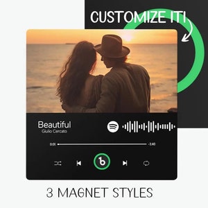Kundenspezifischer Musik-Kühlschrankmagnet, personalisierter rahmenloser Paarfotomagnet des Valentinstags, kann Liedergeschenk für sie ihn spielen, Verlobungsgeschenk