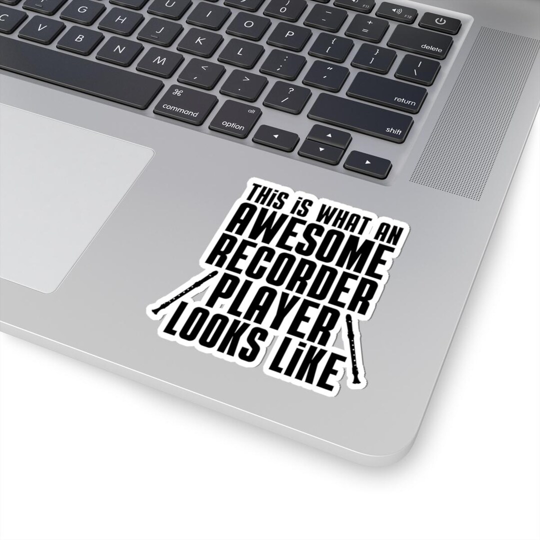 Recorder Instrument Sticker Awesome Recorder Player Kiss Cut Sticker, Funny Music Decal, Elementay ...