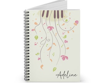 Quaderno per pianoforte personalizzato: diario musicale con nome personalizzato