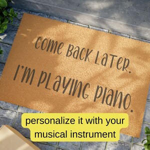 Personalized welcome music doormat, ecofriendly custom outdoor mat, new home music lover teacher gift, piano band orchestra player gift