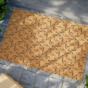 Music treble clef doormat, ecofriendly modern and stylish geometric mat, new home music lover teacher gift, choir band orchestra player gift
