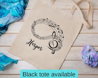 Personalized Music Tote Bag: Custom Musician Gift