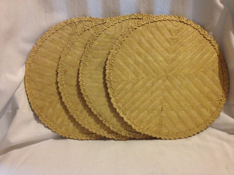 Table Mats Made With Reeds and Tree Bark Etsy