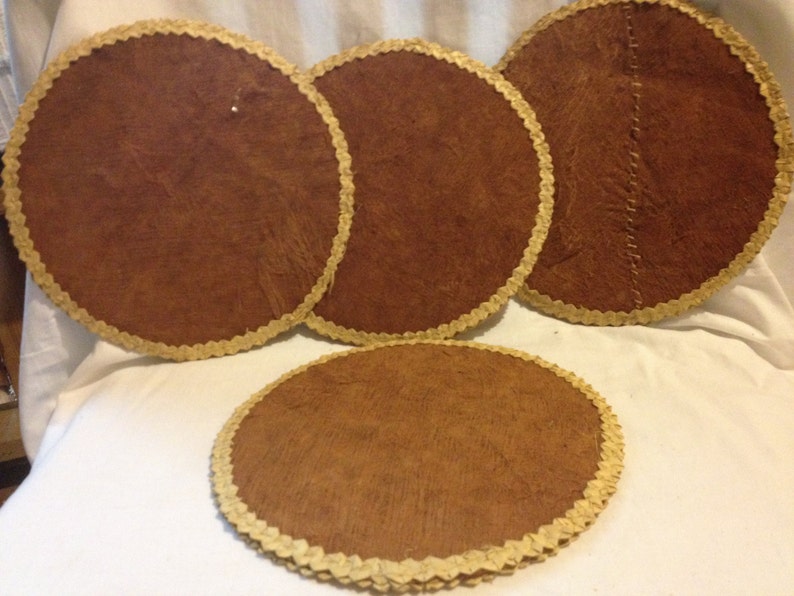 Table Mats Made With Reeds and Tree Bark Etsy