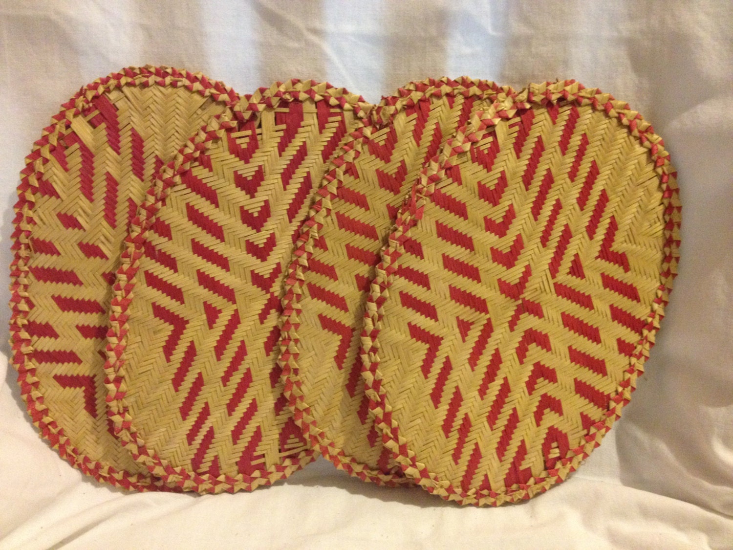 Table Mats Made With Reeds and Tree Bark Etsy