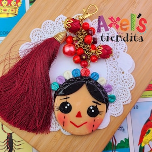 Lele Doll Mexican Keychain - Llaveros - Lele Keychain - Mexican Tassel Keychain - Beaded Tassel Keychain
