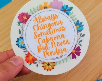 Chingona Latina Sticker: Funny Water Bottle Decal