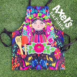 Lele Doll Apron - Mexican Apron - Humorous Apron - BBQ Apron - Mothers Day - Gift Lotería Adult - Carne Asada Apron - La Muñequita Mandil