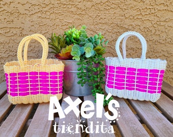 Super Mini Recycled Plastic Tote Bag - Mexican Mini Bag - Bolsa de Plástico Reciclado Mexican Tote - Handwoven Mexican Bag