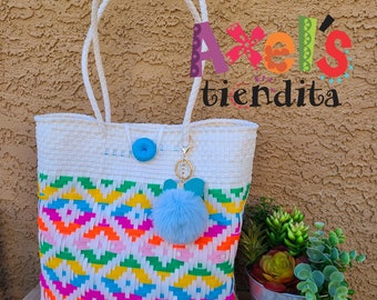 Recycled Plastic Tote Bag - Mexican Beach Bag - Book Bag - Bolsa de Plástico Reciclado Mexican Tote - Handwoven Mexican Bag - Eco Friendly