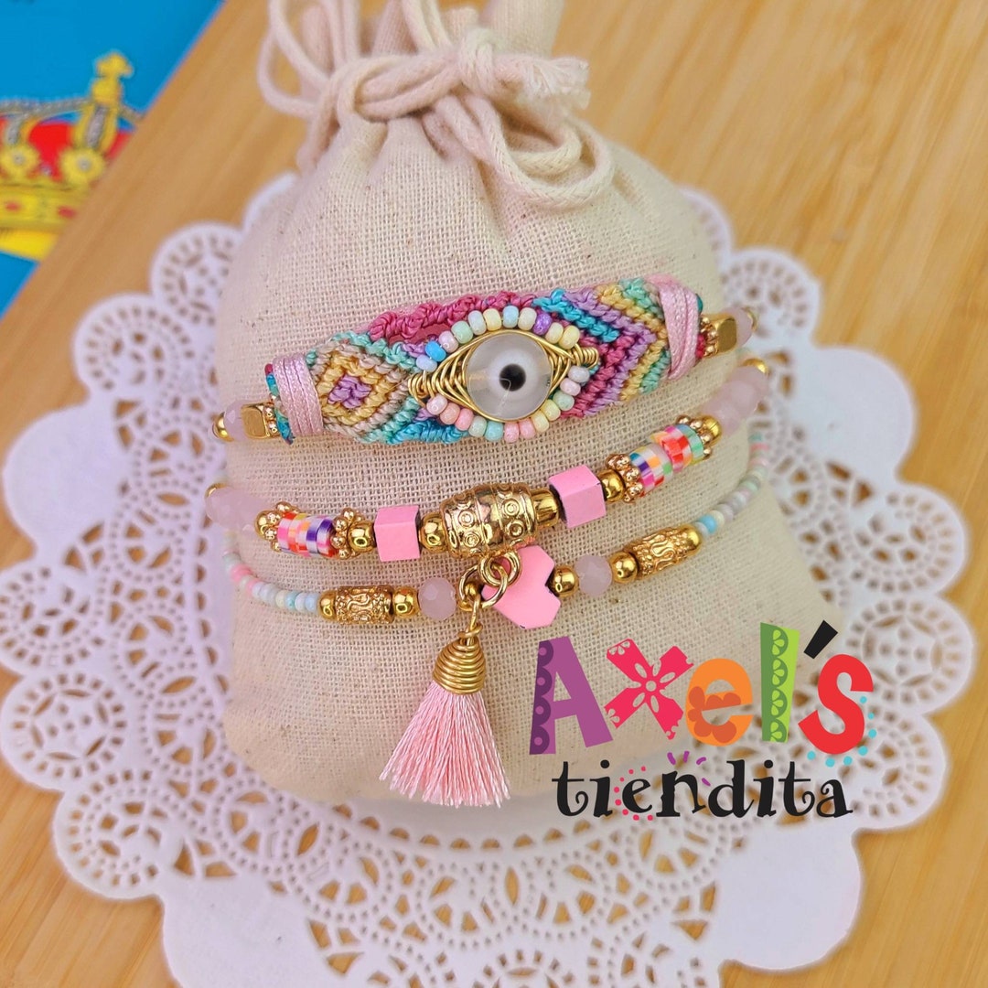 Ojo Bracelet Mexican Evil Eye Bracelet Triple Beaded Bracelet Turkish