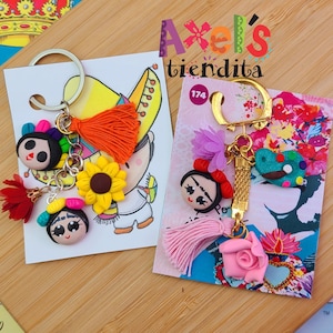 Fridita Keychain- Mexican Keychain - Llaveros - Mexican Keychain - Mexican Bag Charm
