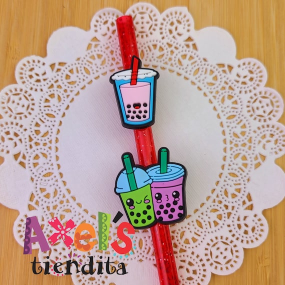 Boba Tea Straw Toppers Bubble Tea Straw Toppers Silicone Straw Topper  Accessories for Tumblers Straw Rings Straw Toppers 