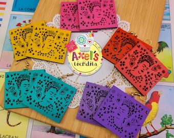 Friducha Papel Picado Earrings: Hand-Painted Mexican Fiesta Jewelry