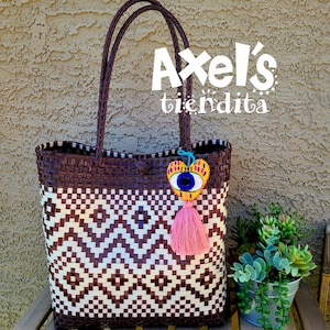 Recycled Plastic Tote Bag - Mexican Bag - Craft Bag - Bolsa de Plástico Reciclado - Beach Bag - Eco-Friendly Handwoven Mexican Bag