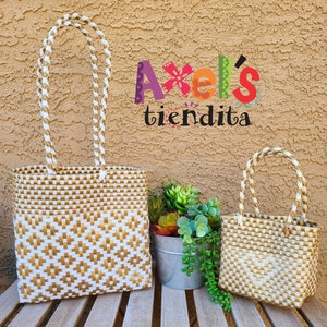 Recycled Plastic Handbag - Mexican Bag - Craft Bag - Mexican Tote - Eco-Friendly Handwoven Mexican Bag