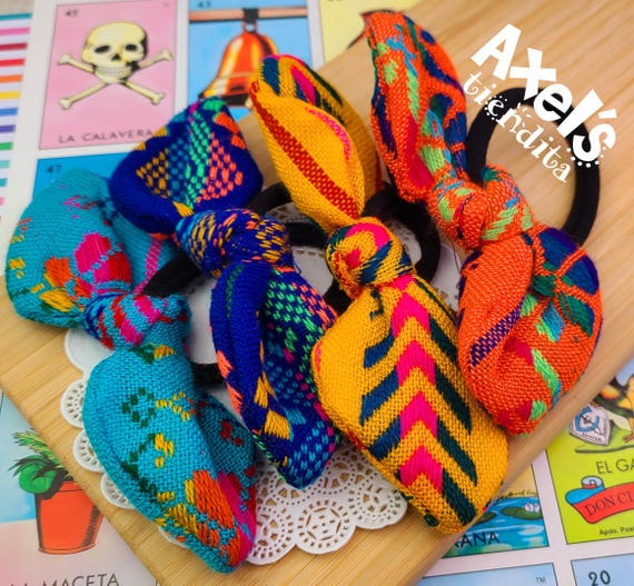 Cambaya Bow Hair Ties: Colorful Mexican Scrunchies - Etsy display picture 3