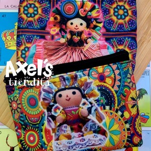 Lele Doll Coin Purse - Mexican Pocket Bag - Handmade Mexican Makeup Bag - Small Toiletry Bag